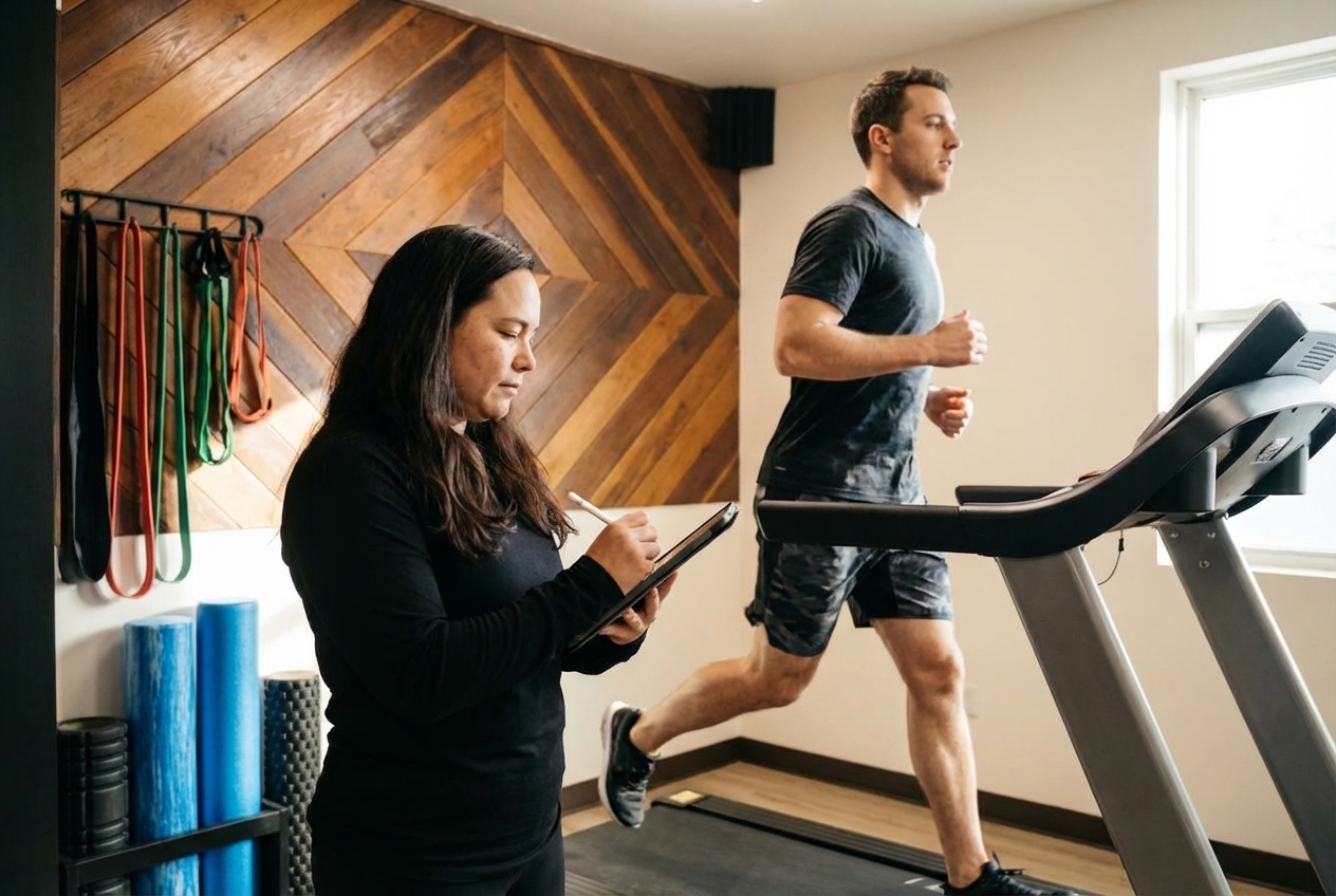 Patient working with a provider at a performance physical therapy clinic in Sacramento