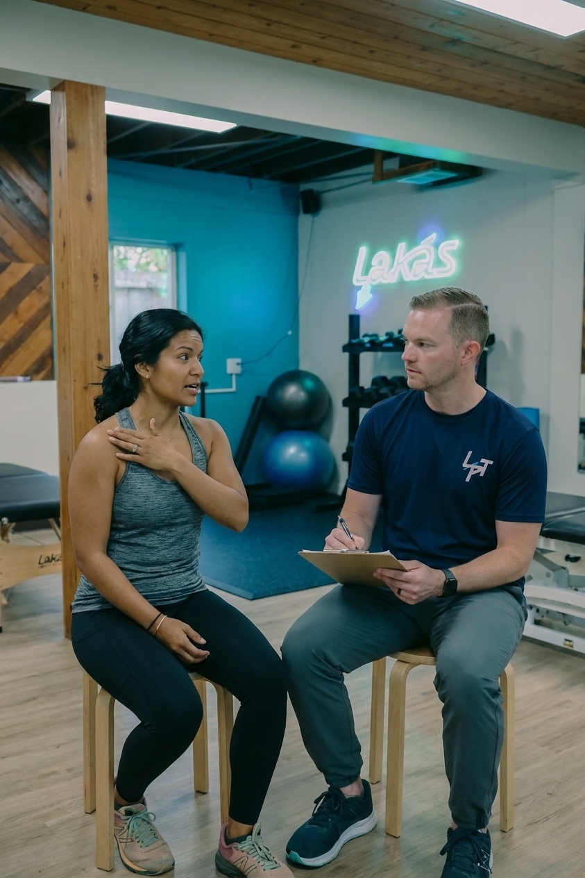 Patient working with a provider at a performance physical therapy clinic in Sacramento